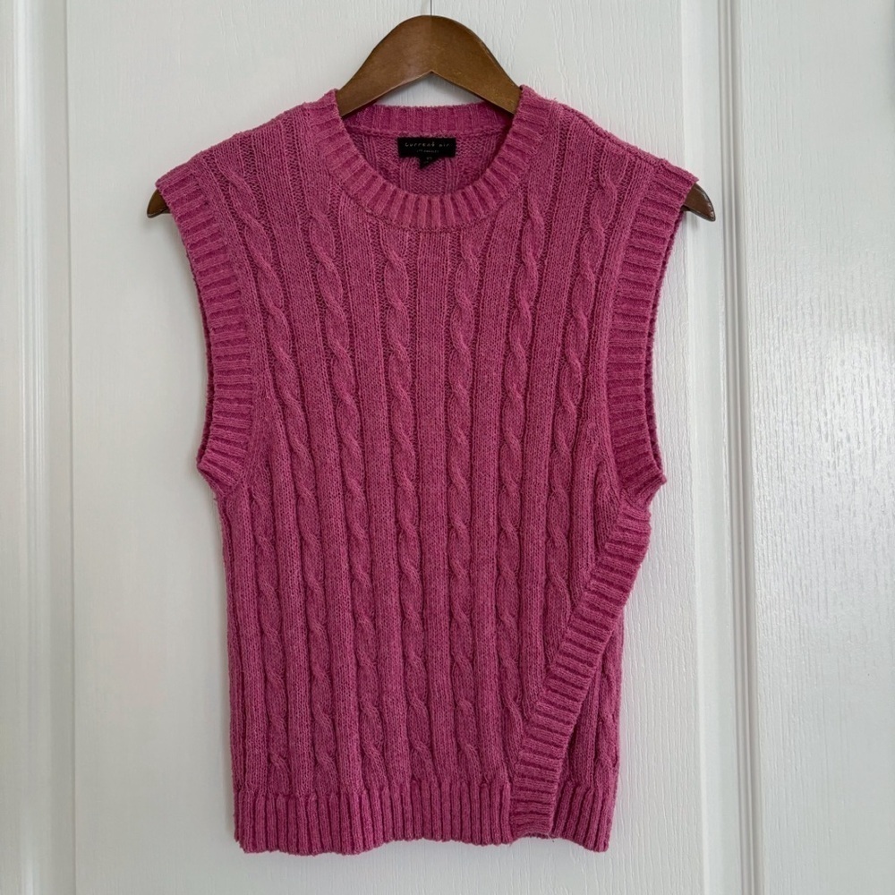 Current Air Pink Cable Knit Sleeveless Sweater Vest XS